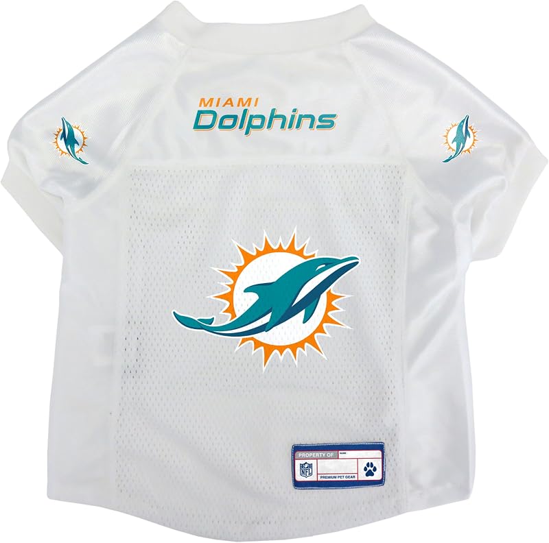 Roupa para Cães e Gatos Camisa Miami Dolphins NFL Littlearth, Tamanho Small