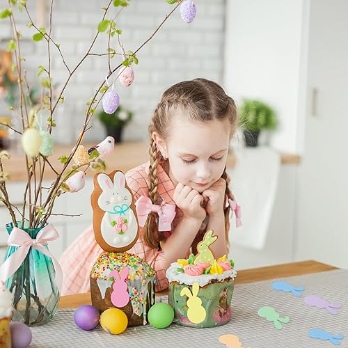 Miniatura 6 de JarThenaAMCS Paquete de 24 notas adhesivas de conejito pastel, 6 colores de conejo colorido, blocs de notas adhesivas para escuela, aula, primavera,