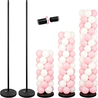 Balloon Column Stand Kit Set of 2,Lightweight Balloon Stands for Table, Reusable Balloon Holder with Metal Sectional Pole,Party Decorations for Birthday Wedding Baby Shower Graduation Christmas