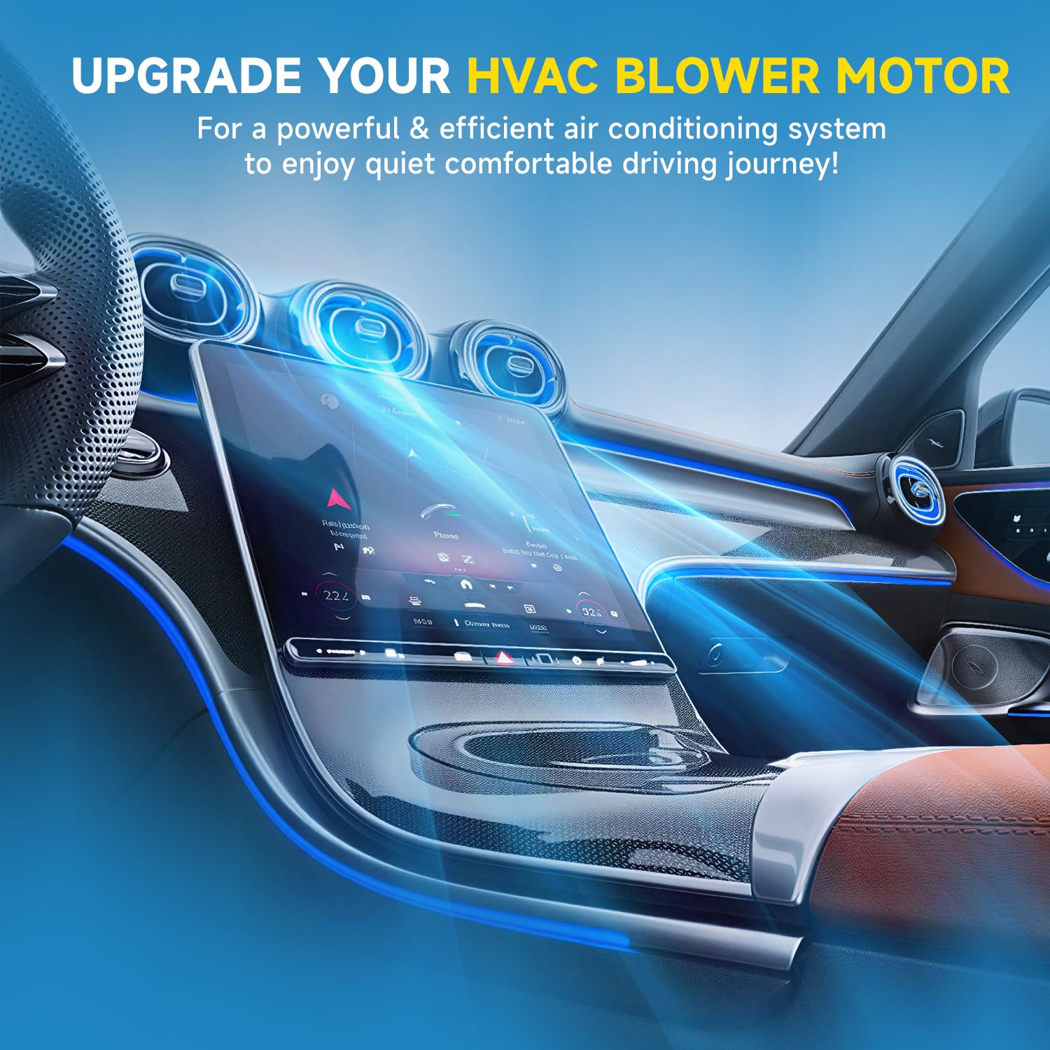 Rayten HVAC Heater Blower Motor Compatible with Ram 1500/2500/3500, 2002-2008 Pickup Truck; for Jeep Grand Cherokee 2002-2004 Sport Utility; w/Fan Cage，Replaces #PM9198