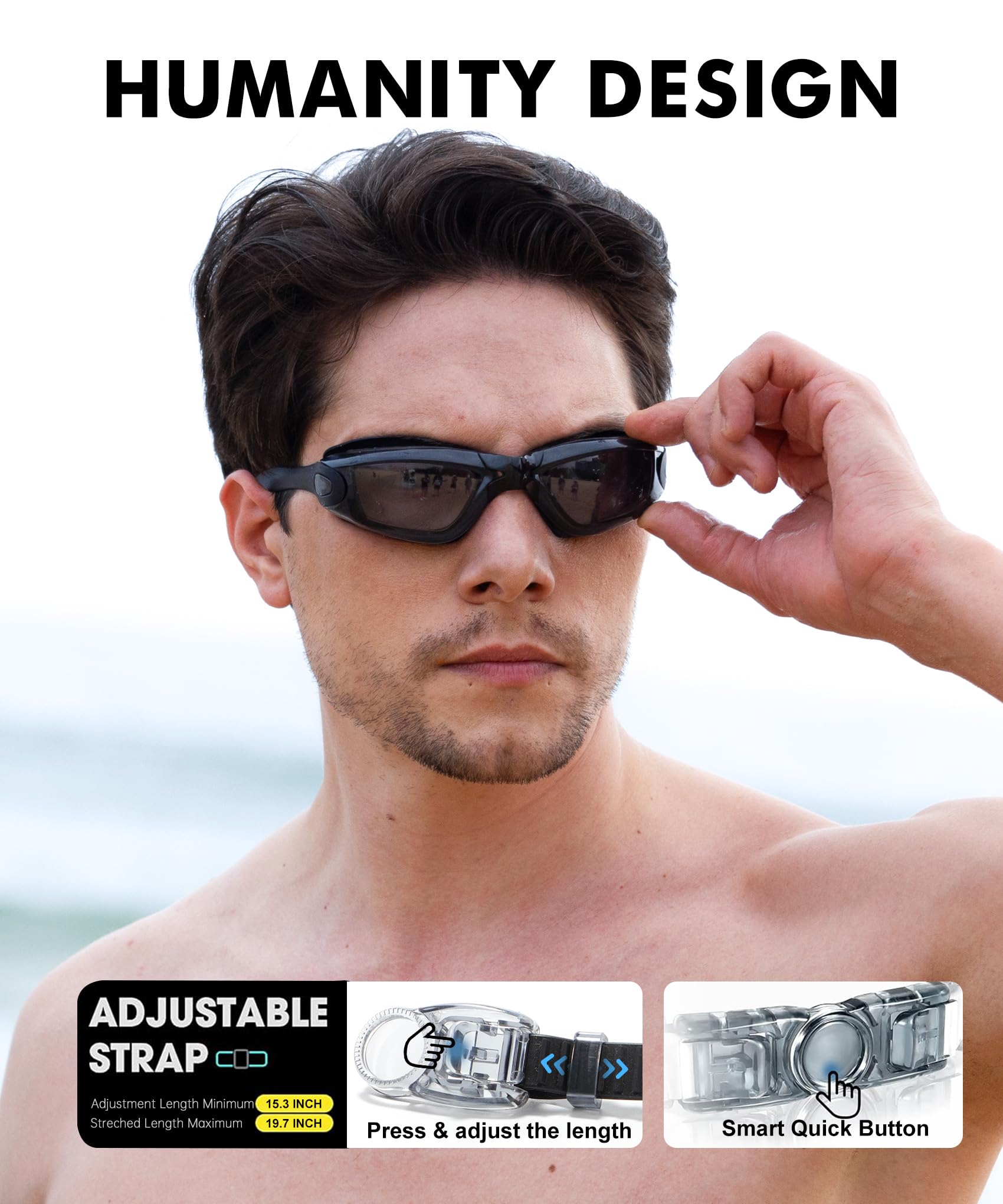 NSSIW Gafas de natación para adultos, para hombres y mujeres: antivaho, sin fugas y campo de visión ultra ancho, paquete de 3