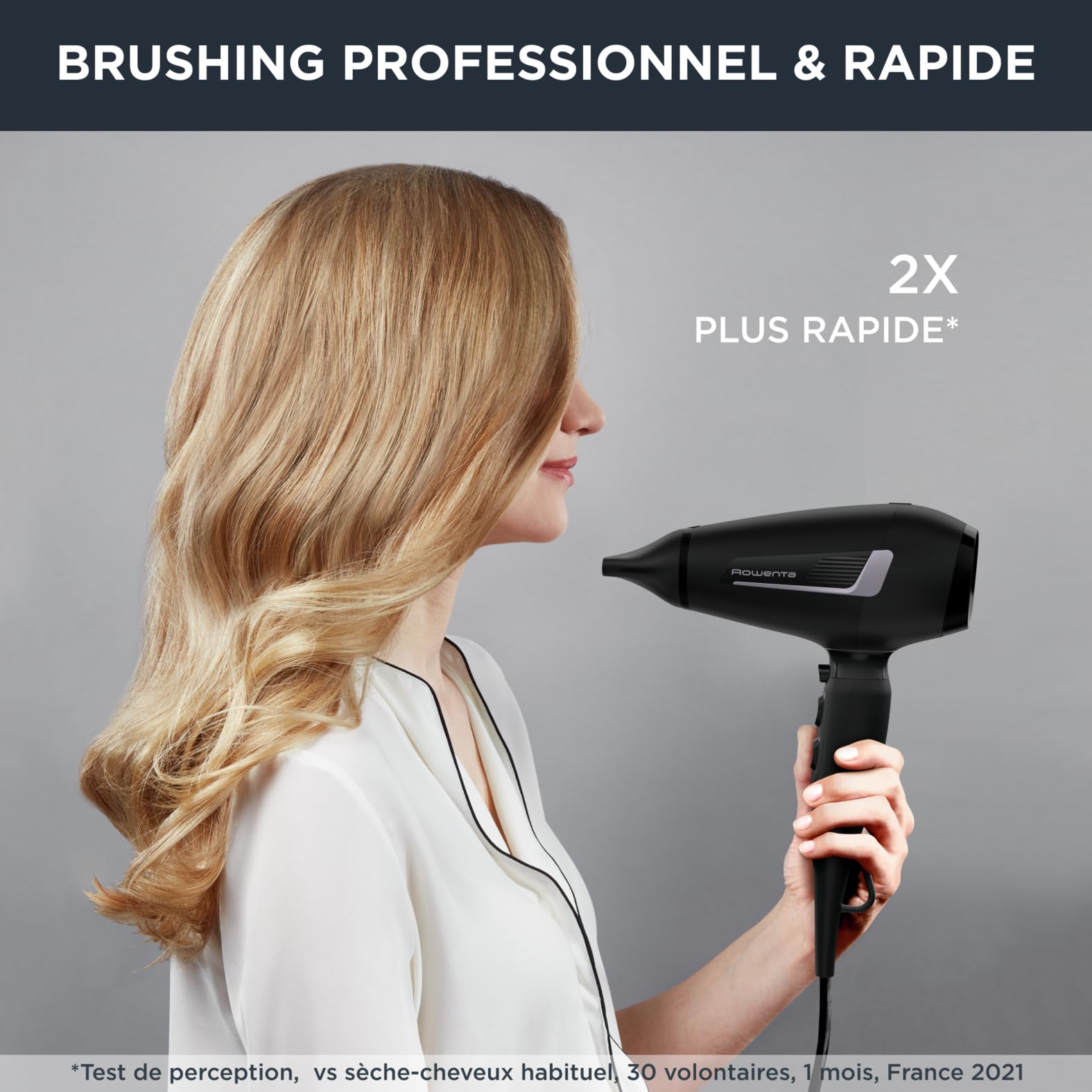 Rowenta Pro Expert Sèche-cheveux, Moteur Pro AC, 2100 W, Séchage ultra-rapide, Revêtement tourmaline qui réduit l'électricité statique, Set d'accessoires complet, Touche air froid CV8825F0
