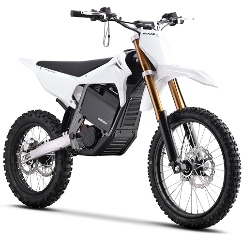KOOZ 72V 8000W Electric Dirt Bike for Adult,HP131E-L Electric-Motorcycle with 35AH Lithium Battery,Top Speed 56 MPH with 19"/16" Tires,Hydraulic Brakes Mountain Off-Road Motorcycle. (White)