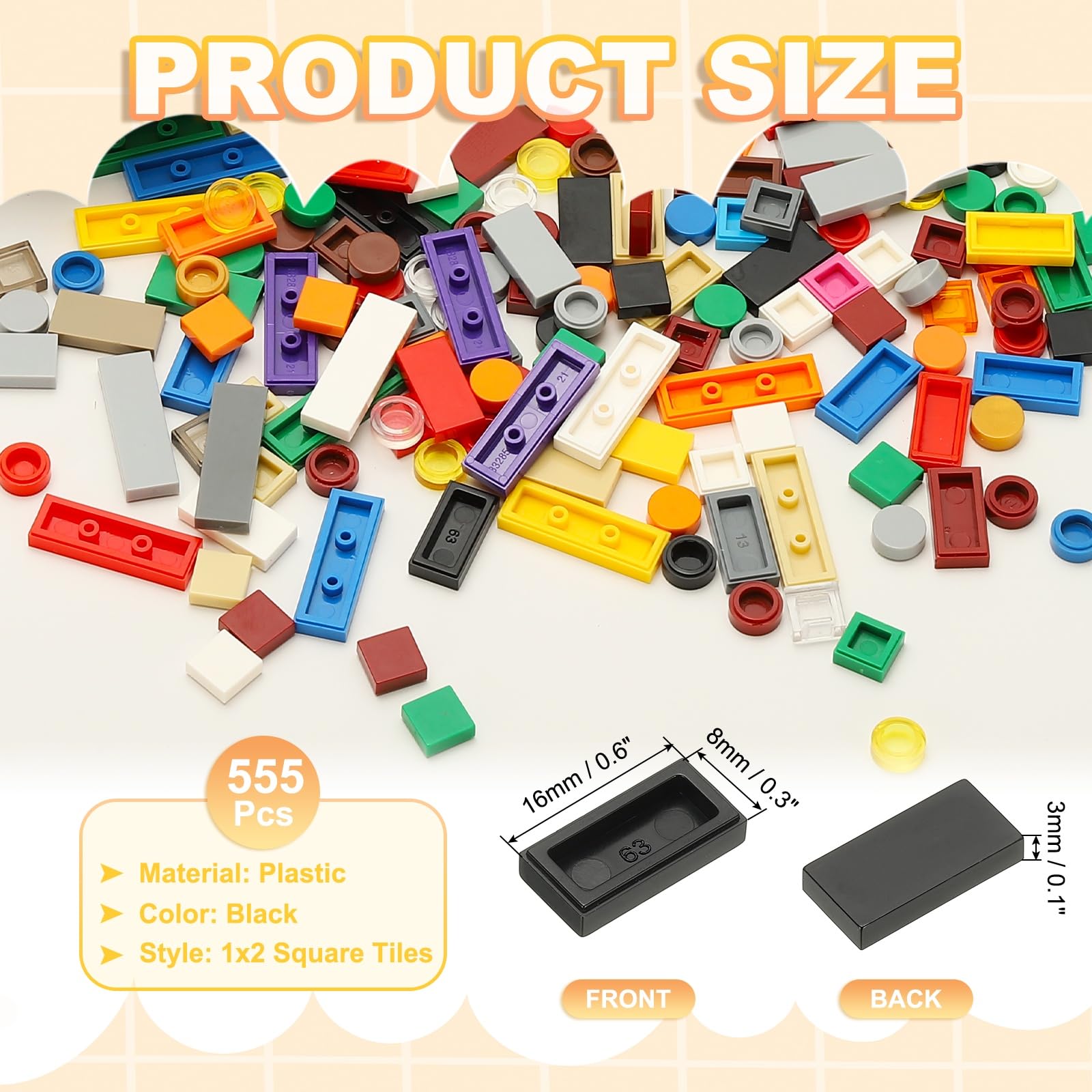 PATIKIL 555 Pcs Flat Blocks Bulk - Image 2