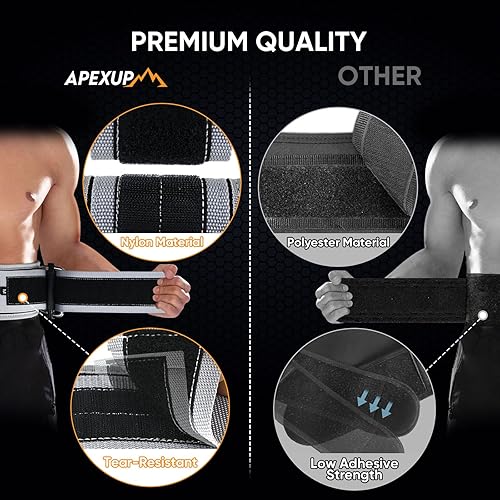 Miniatura 3 de APEXUP Cinturón de levantamiento de pesas, cinturón de gimnasio de bloqueo rápido de 4 pulgadas, cinturón de levantamiento de pesas para
