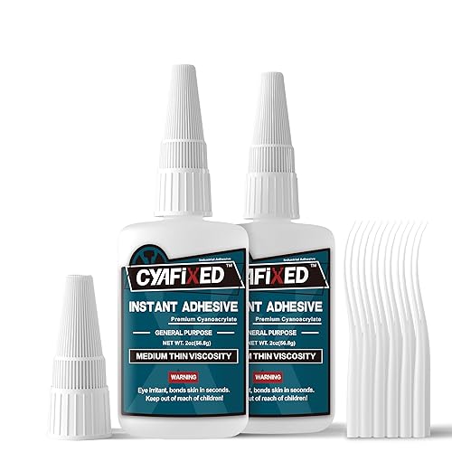 CYAFIXED Super Glue, CA Glue de uso general, adhesivo instantáneo de grado industrial de 4 onzas, adhesivo de cianoacrilato de viscosidad media