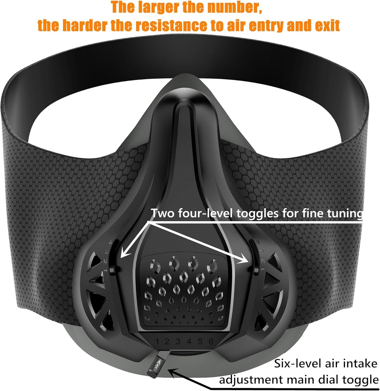 FDBRO Máscara Deportiva Negra 48 Niveles de respiración Máscara de altitud para Correr, Levantamiento de Pesas, Footing, Entrenamiento de Resistencia, Mejora de la Capacidad pulmonar