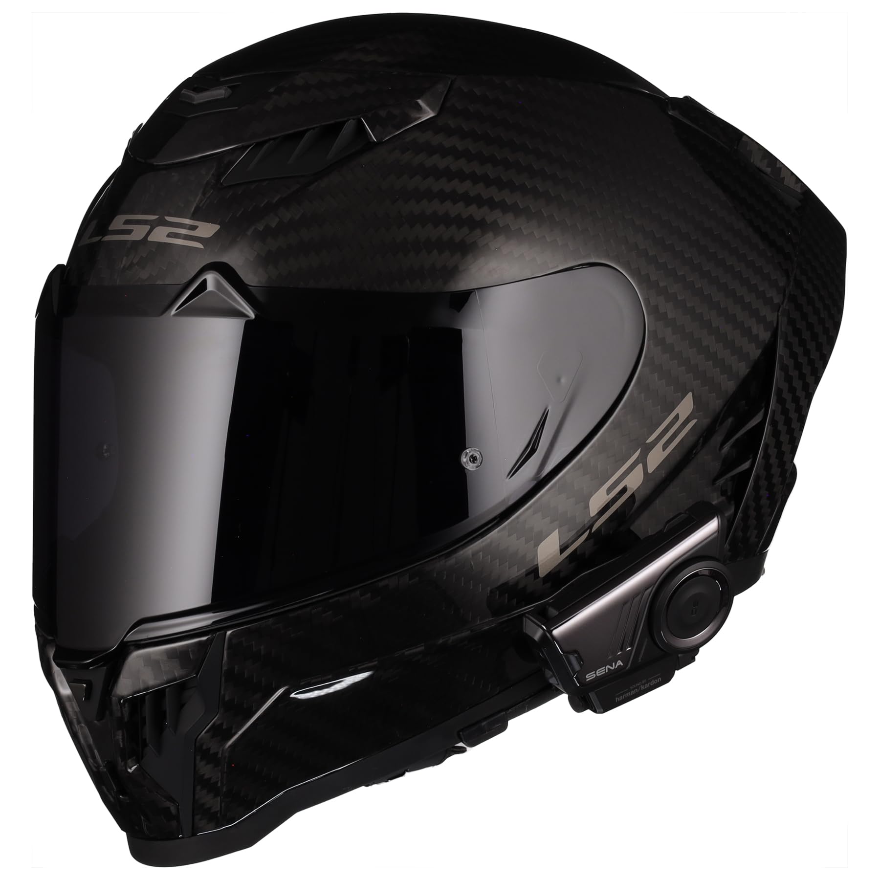 LS2 Helmets Dragon Carbon Full Face Helmet with Preinstalled Sena 60S Mesh Bluetooth Headset