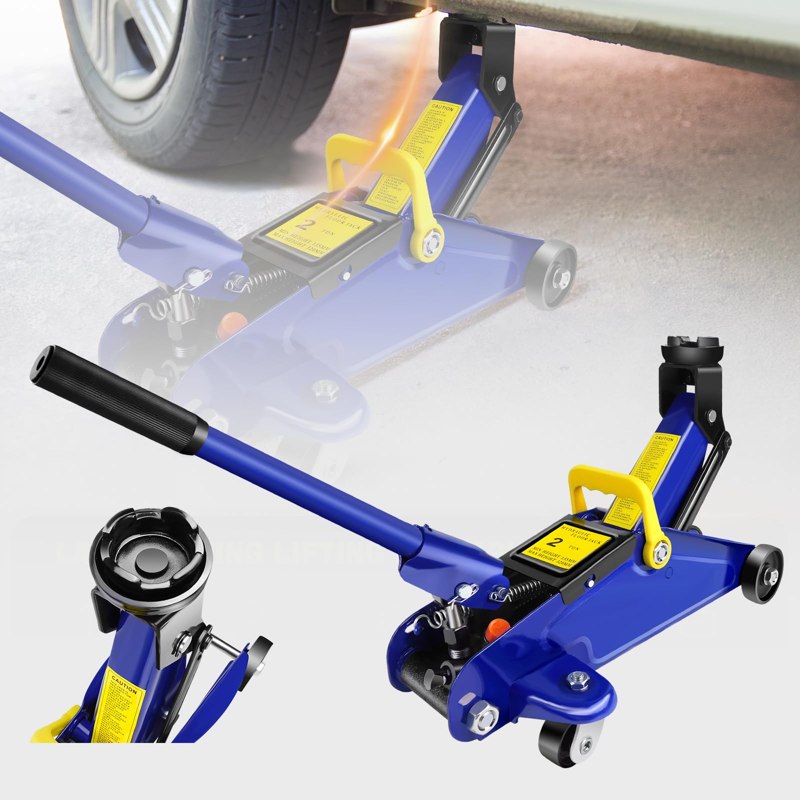 Hydraulic Trolley Jack Car Jack Car Trolley Lift Jack Low Profile Floor Jack,Jack Stand Hydraulic with Lift Range 5.5