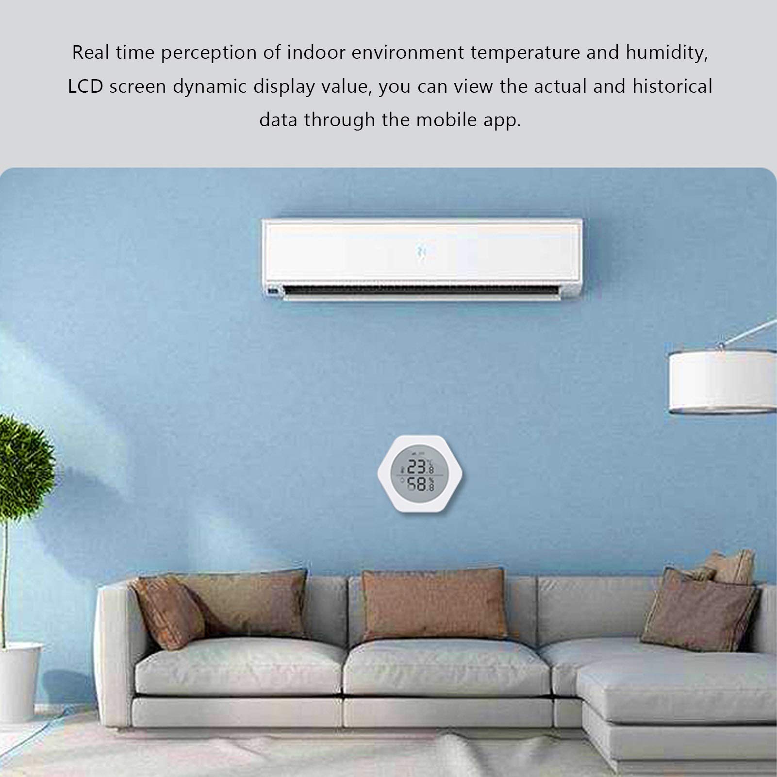 Thermomètre Hygromètre Capteur de température et d'humidité intelligent Accueil Contrôleur sans fil Indoor Capteur de température sans fil Thermomètre Hygromètre Intérieur
