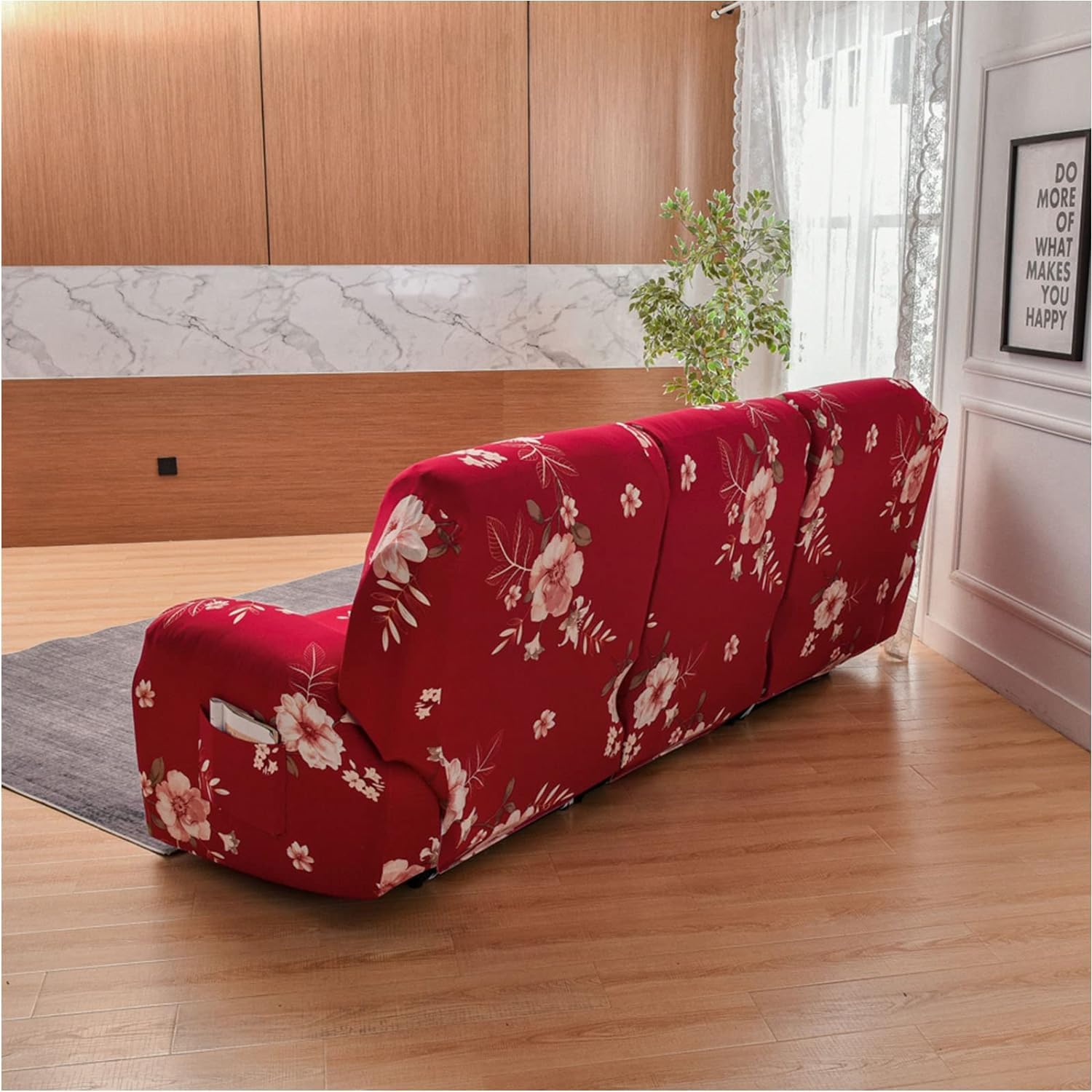 Copripoltrona Relax reclinabile Elasticizzata, 1 2 3 posti Copridivano Poltrona Relax Antiscivolo Copertura Fodera per Poltrona reclinabile con Tasca(M,3 Seat (8pcs))