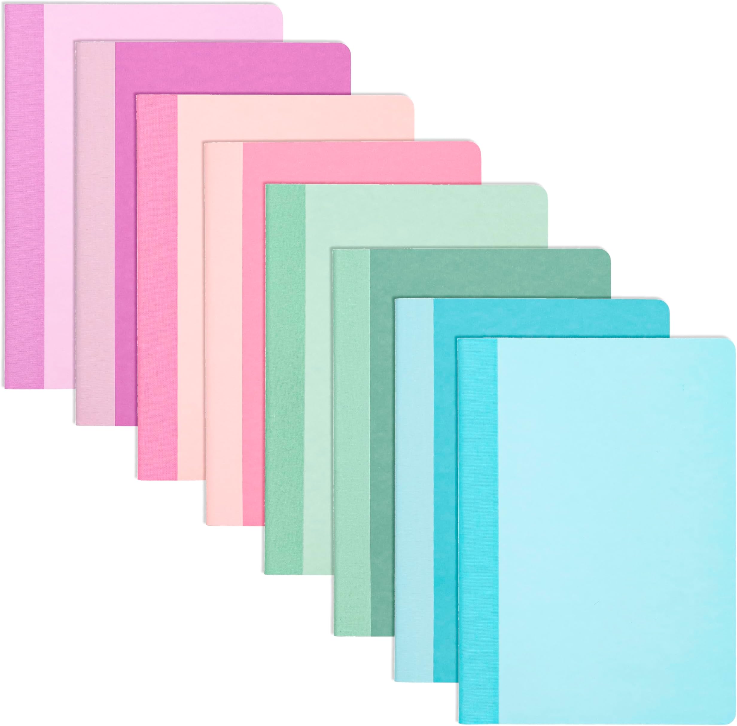PAPERAGE 8-Pack Composition Notebook Journals, 60 Pages, 8 Color Covers with College Ruled Lined Paper, (Pastel), 5.75 in x 8 in – Small Notebooks for Kids, Travel, School, Office or School Supplies