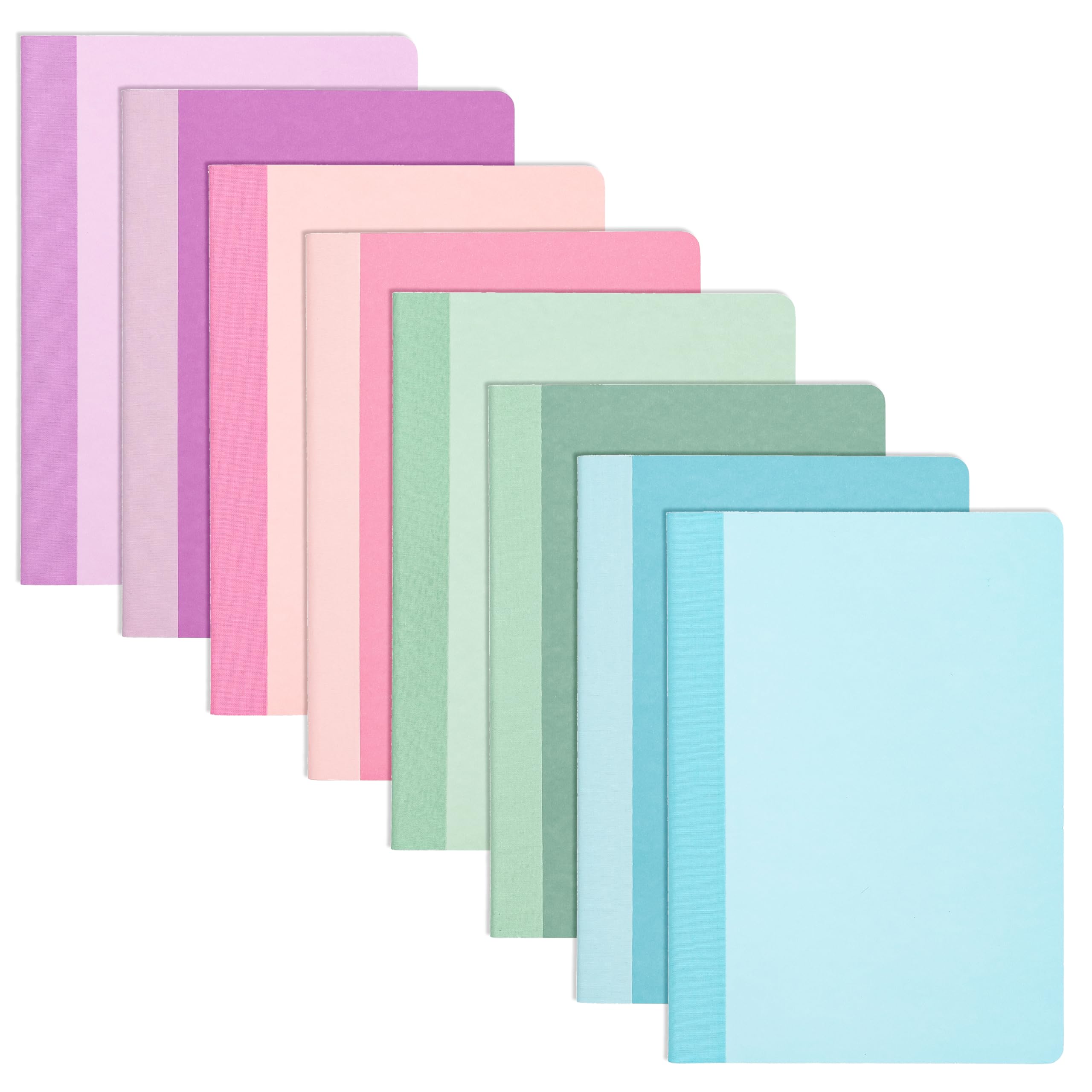PAPERAGE 8-Pack Composition Notebook Journals, 60 Pages, 8 Color Covers with College Ruled Lined Paper, (Pastel), 5.75 in x 8 in – Small Notebooks for Kids, Travel, School, Office or School Supplies