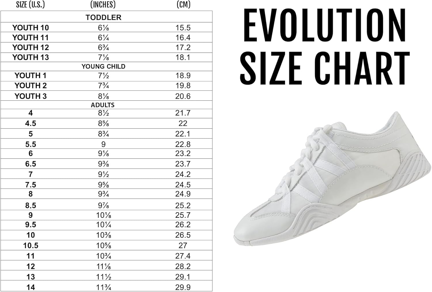 Nfinity Evolution White Cheer Shoes for Youth Girls – Breathable, High-Performance Sneakers for Cheerleading and Sports – Lightweight & Built to Last - Image 5