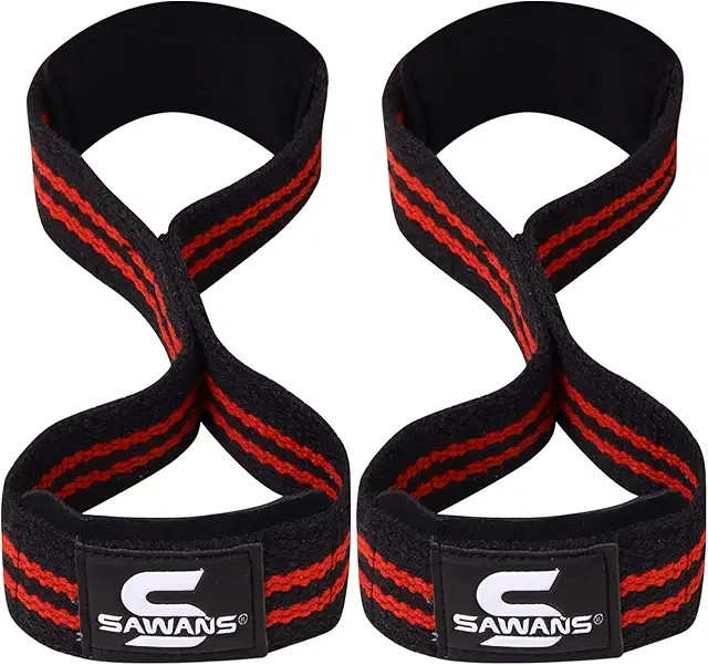 Sangles de levage rembourrées en forme de 8 pour musculation - Poignée antidérapante