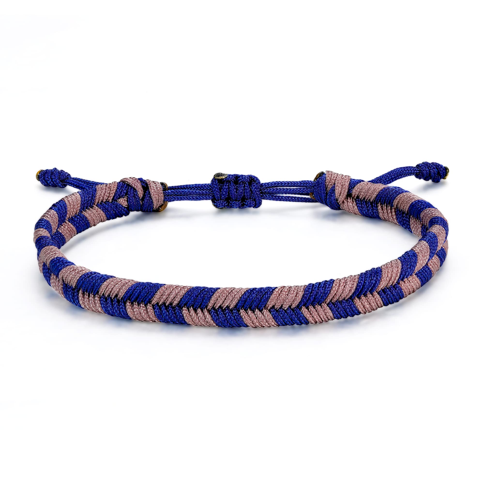 JENDEAR SHINE Braided Rope Bracelet for Men, Plaid Pattern Hand Braided Adjustable Nylon Bracelet, Birthday Friendship Gift for Men.