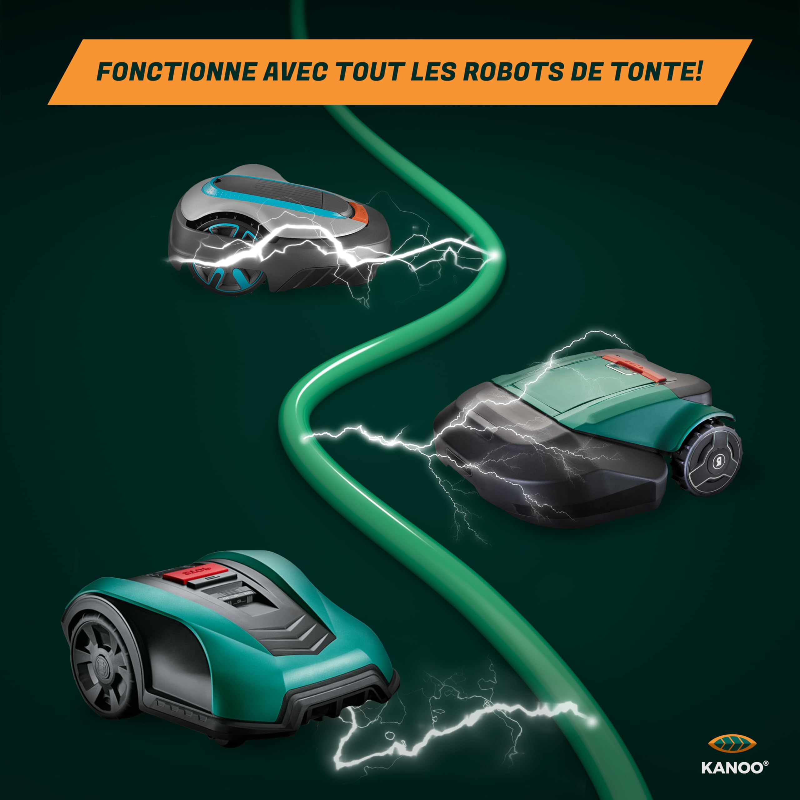 Kanoo® Cable Robot Tondeuse - Fil de Délimitation pour Tondeuse à Gazon Robot - Fabriqué en Allemagne - Câble Périphérique pour Husqvarna, Gardena, Bosch, Worx et Yard Force - 50 m