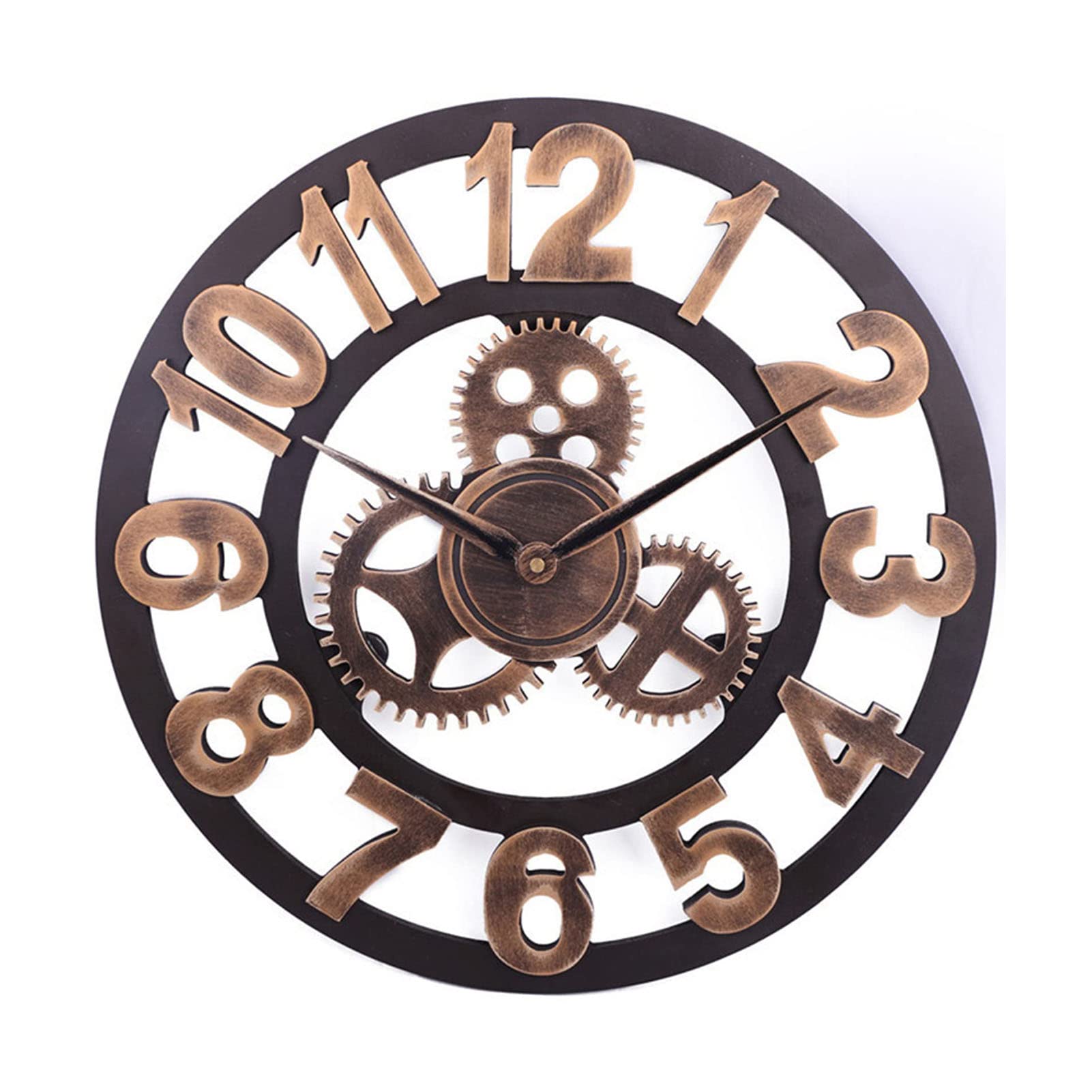Reloj de pared, reloj al aire libre, reloj de jardín, reloj de pared de hierro forjado de estilo industrial europeo al aire libre, números romanos esqueleto, relojes silenciosos for cocina, sala de es