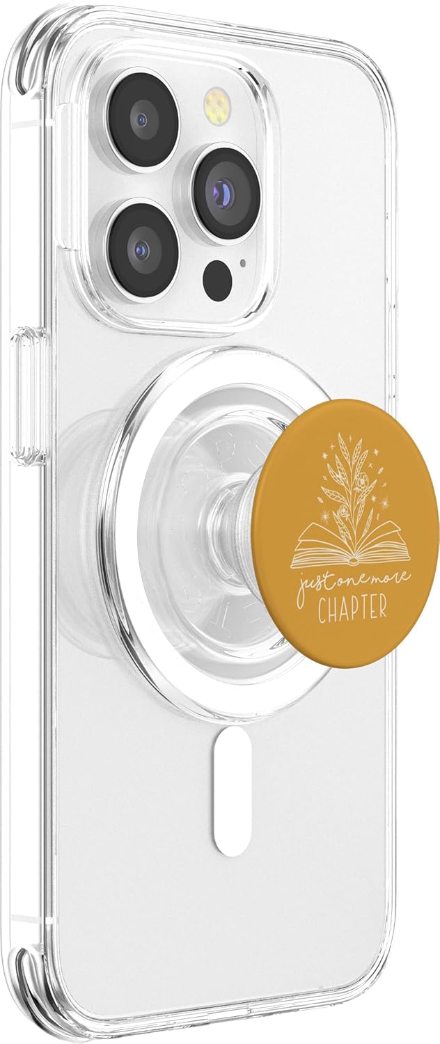 Just One More Chapter - Floral Book Lover Reading (Mango) PopSockets MagSafe PopGrip for iPhone