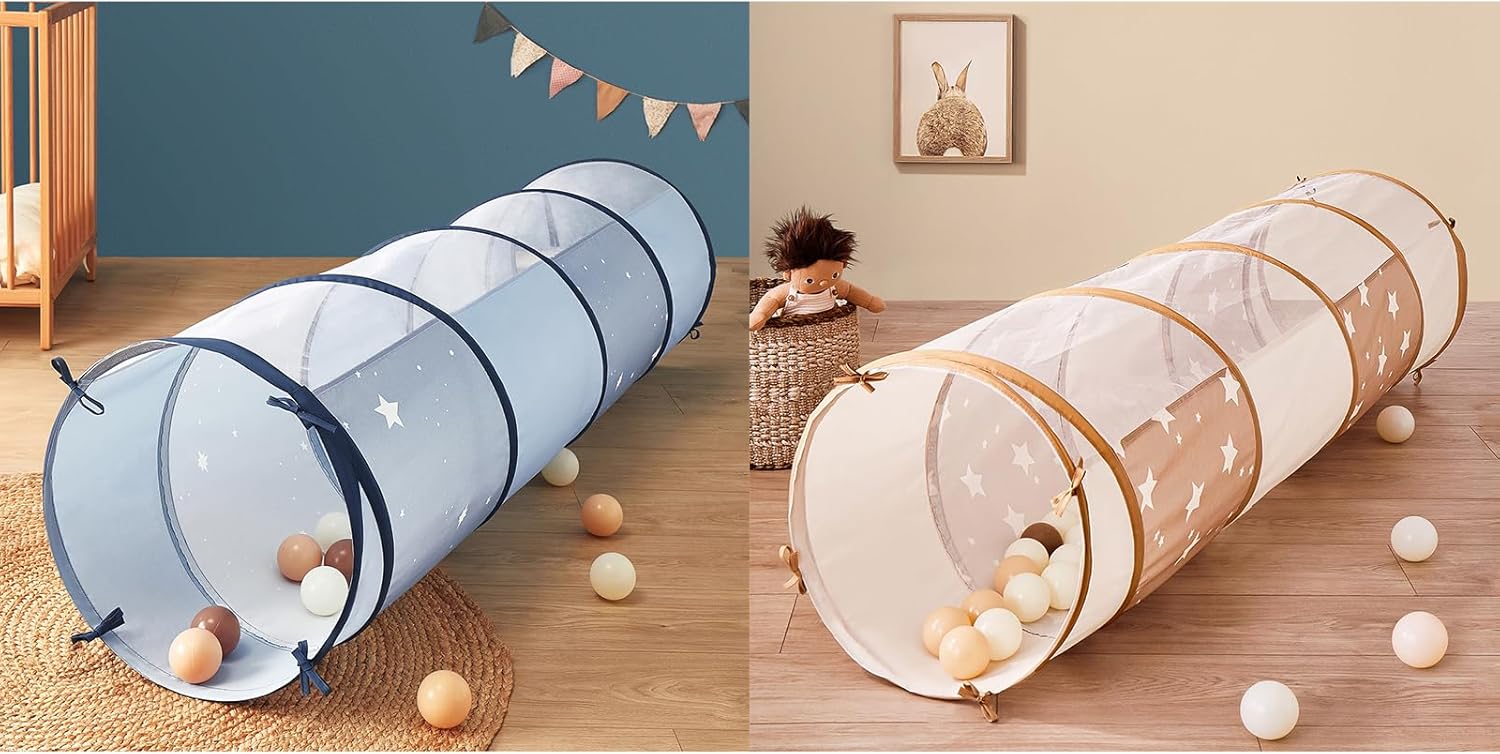 Tiny Land Tunnel Toys for Toddlers, 69" x 18" Baby Tunnel Crawl Indoor, Play Tunnel for Kids to Crawl Through, Pop Up Dog Tunnel, Baby Outdoor Toys