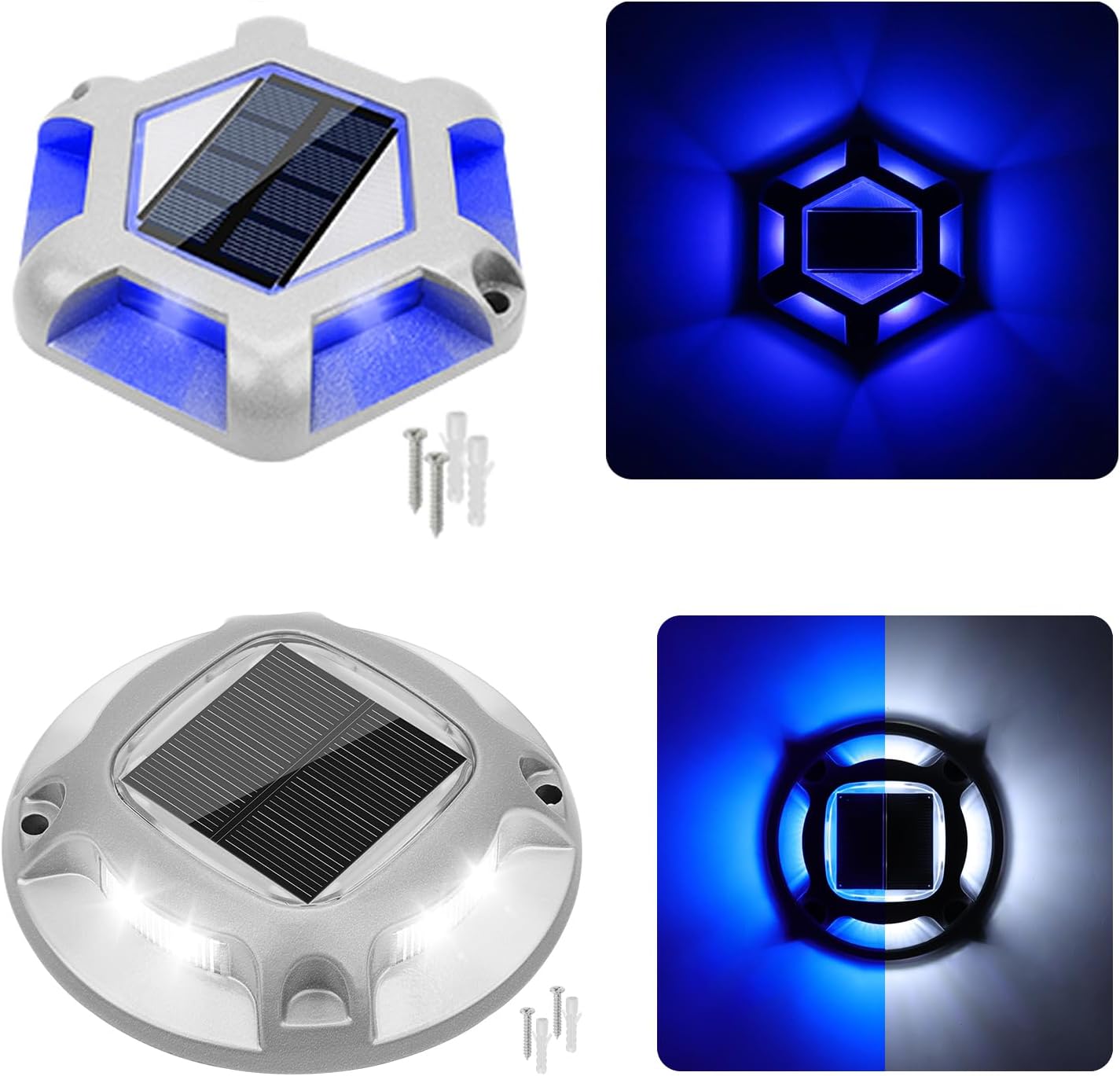 VOLISUN 24 Pack, Solar Driveway Lights Dock Outdooor Waterproof Marker