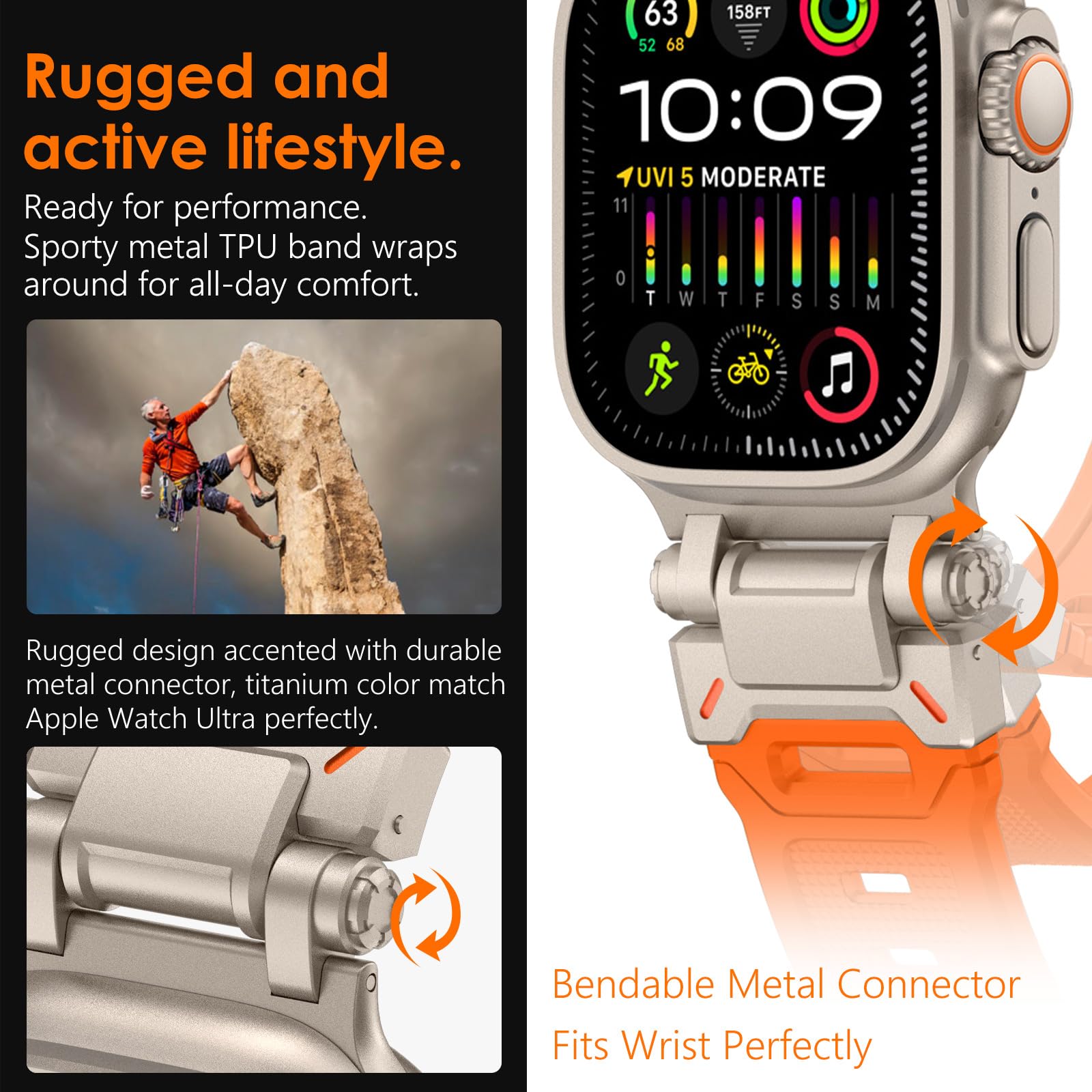 WINGLE Compatible for Apple Watch Strap 49mm 46mm 45mm 44mm 42mm(series 3) - Image 4
