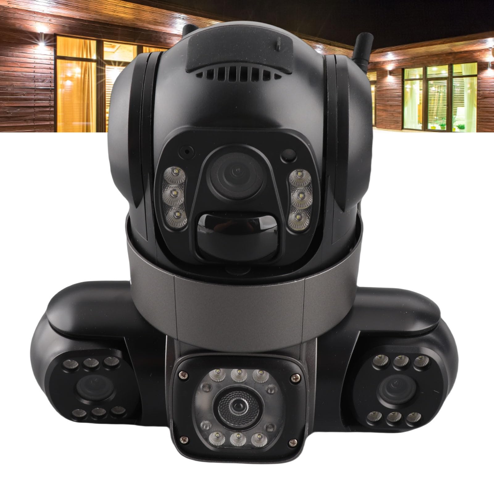 Eacam Cámara de Seguridad Inalámbrica Solar de Triple Lente, 3240x1920 Cámara Seguridad WiFi PTZ con Detección Movimiento AI 2MP con Zoom 10x, Rotación 270°, Batería d