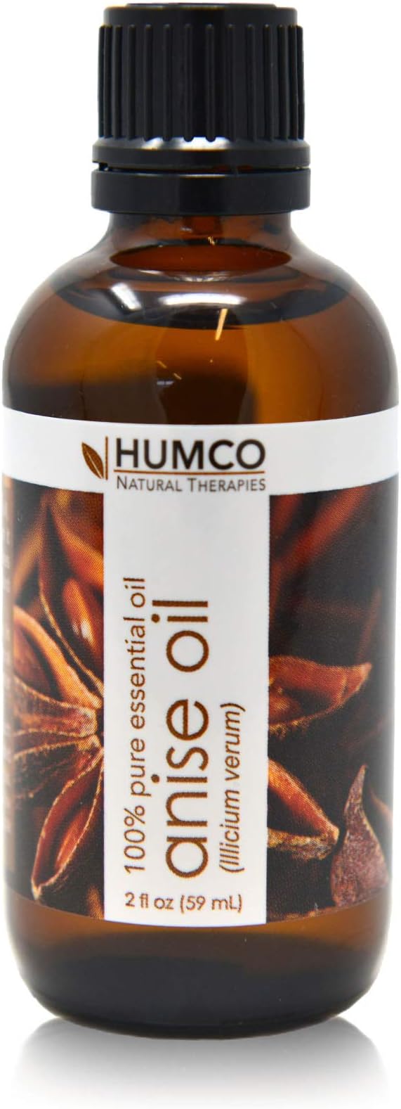 HumcoNatural Therapies ANISE Oil with Dropper, 2 Oz,-100% Pure Essential Oil - Improve Appearance of Skin, Add Volume to Hair