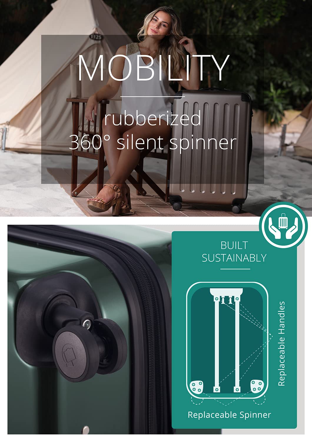 Hauptstadtkoffer Alex Tsa R1, Luggage Carry On Unisex, Verde Foresta, 55 cm