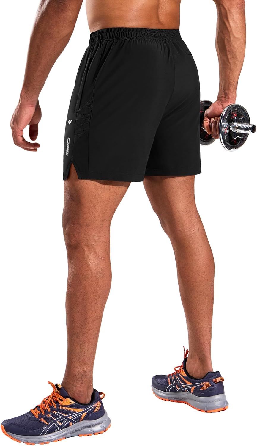 MIER Men's 5 Inch Inseam Running Shorts with Zipper Pockets Quick Dry Athletic Gym Workout No Liner Shorts, Lightweight - Image 6
