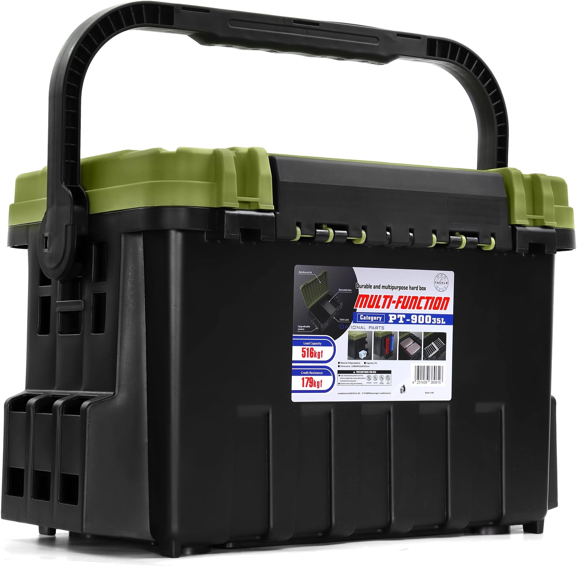 Aluminium Sitzkiepe mit 4 Fächern- Tacklebox mit Sitzfunktion