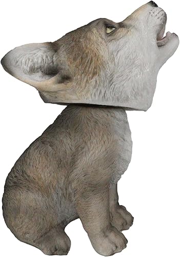 Miniatura 5 de Ebros Gift Gritos de la noche aullando Lobo Gris Lobo Timberwolf Direwolf Pup Bobblehead Figura de 6 pulgadas de alto Luna llena Vida Silvestre
