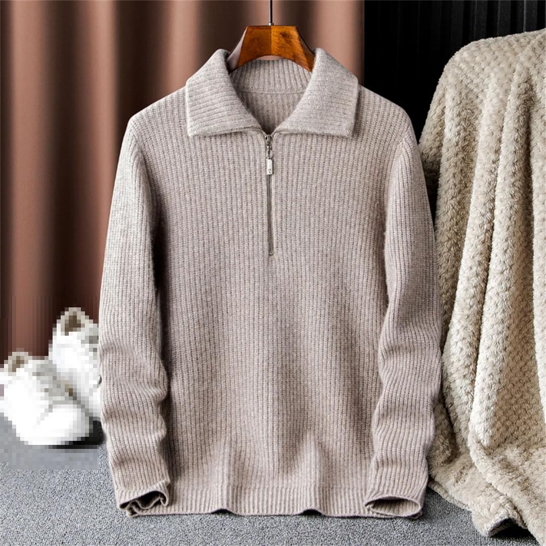 Vogrtcc Maglione di Cashmere da Uomo Maglieria Addensata Maglioni A Maniche Lunghe Autunno Inverno