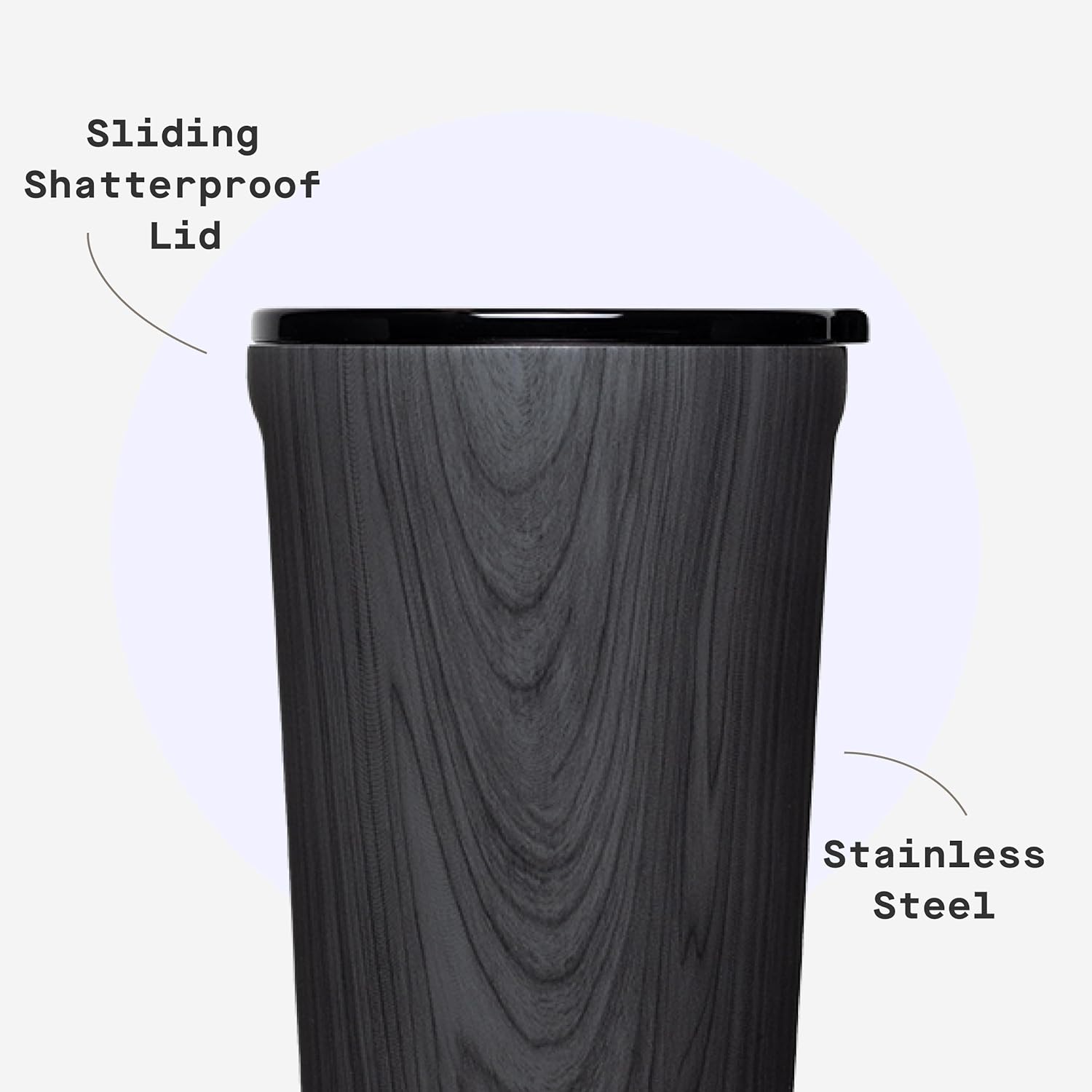 Corkcicle Classic Tumbler - Insulated Stainless Steel Travel Cup - Cold & Hot Drinks - Reusable - Durable - Spill Proof Lid - Non-Slip Silicone Base - Easy Grip - BPA Free - 24 oz - Burnt Wood