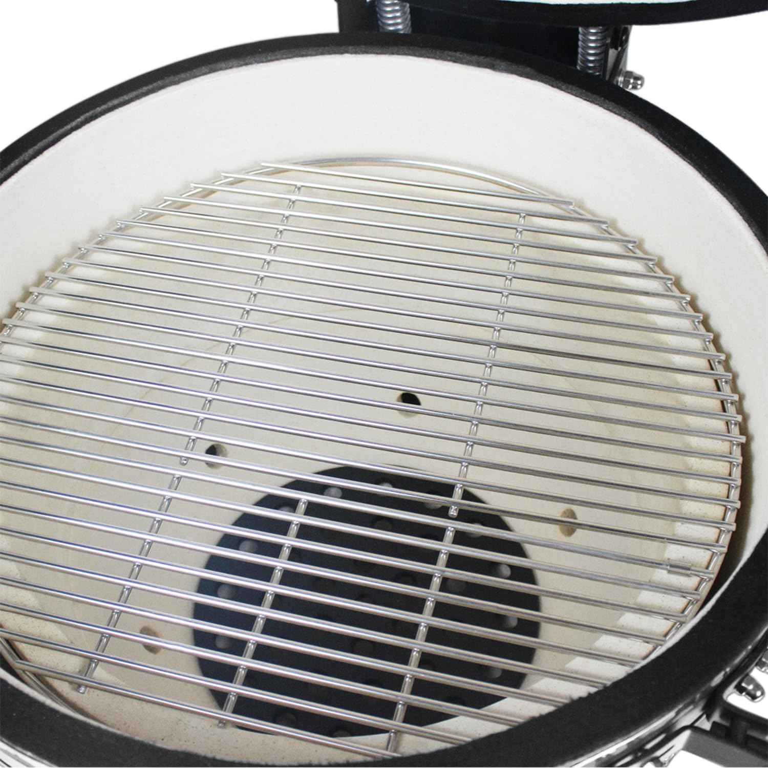 CREATE/BBQ KAMADO/Barbacoa ahumadora de cerámica negro 21 pulgadas/Puede asar, ahumar y cocinar, con regulador de temperatura y dos fuentes de ventilación.