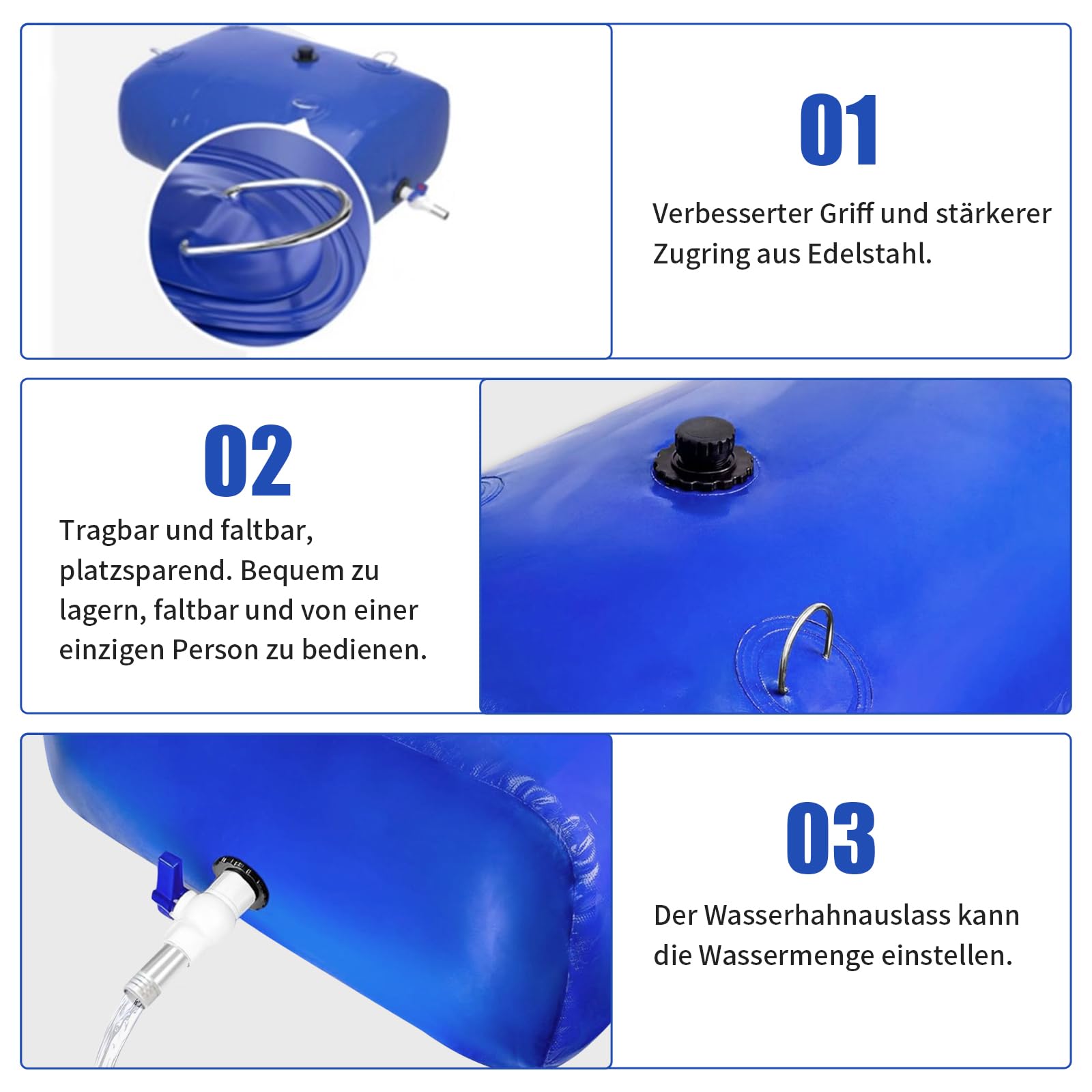 VEVOR Wasserblasen Aufbewahrungsbehälter, 240L Wassertank