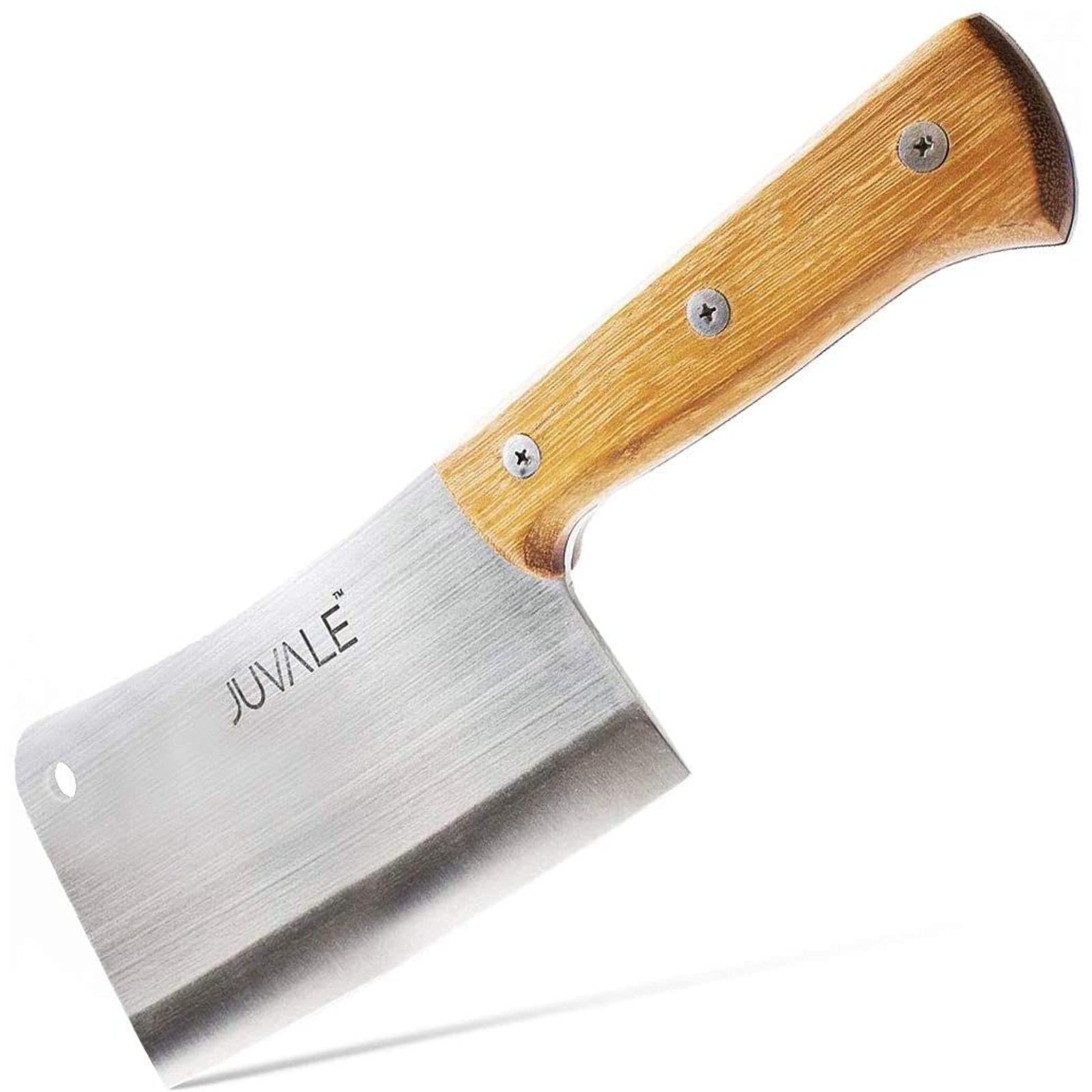 Meat Cleaver, Heavy Duty Butcher Bone Knife with Solid Wood Handle
