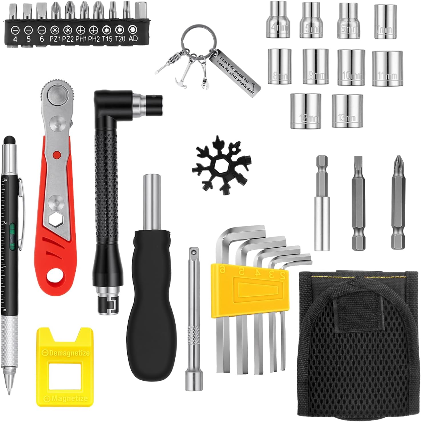 Mechanic Gifts for Men Teens Boys, for Daddy Dad, Basic Household Hand Tool Kit for Home, Motorcycle Bicycle Bike Tool Kits for Men, Bike Repair Tools Kit for Mechanic Son Dad