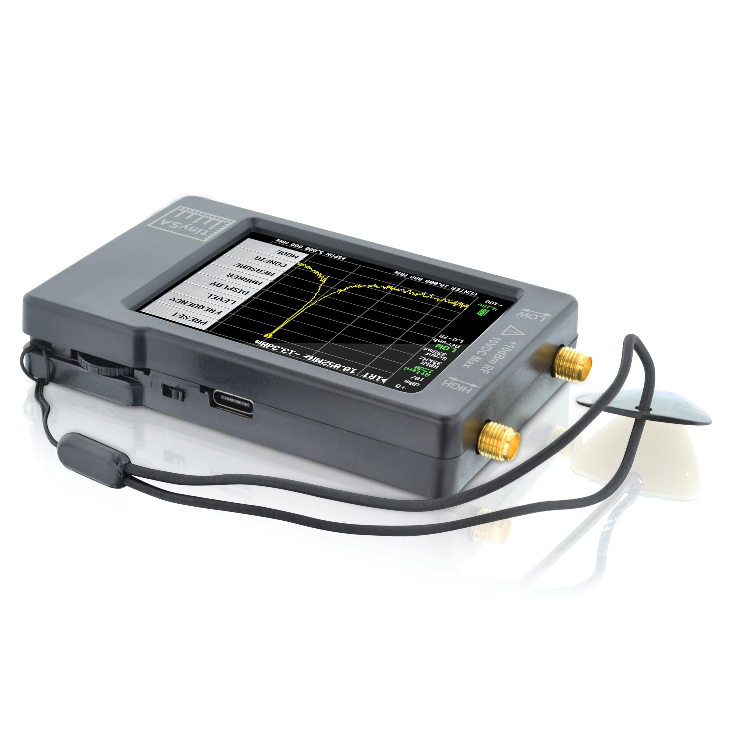 Analizzatore di Spettro Portatile TinySA 100kHz a 960MHz con Touchscreen da 2,8", Analizzatore di Frequenza V0.3.1, Generatore di Segnale di Ingresso MF/HF/VHF e UHF con Protezione ESD