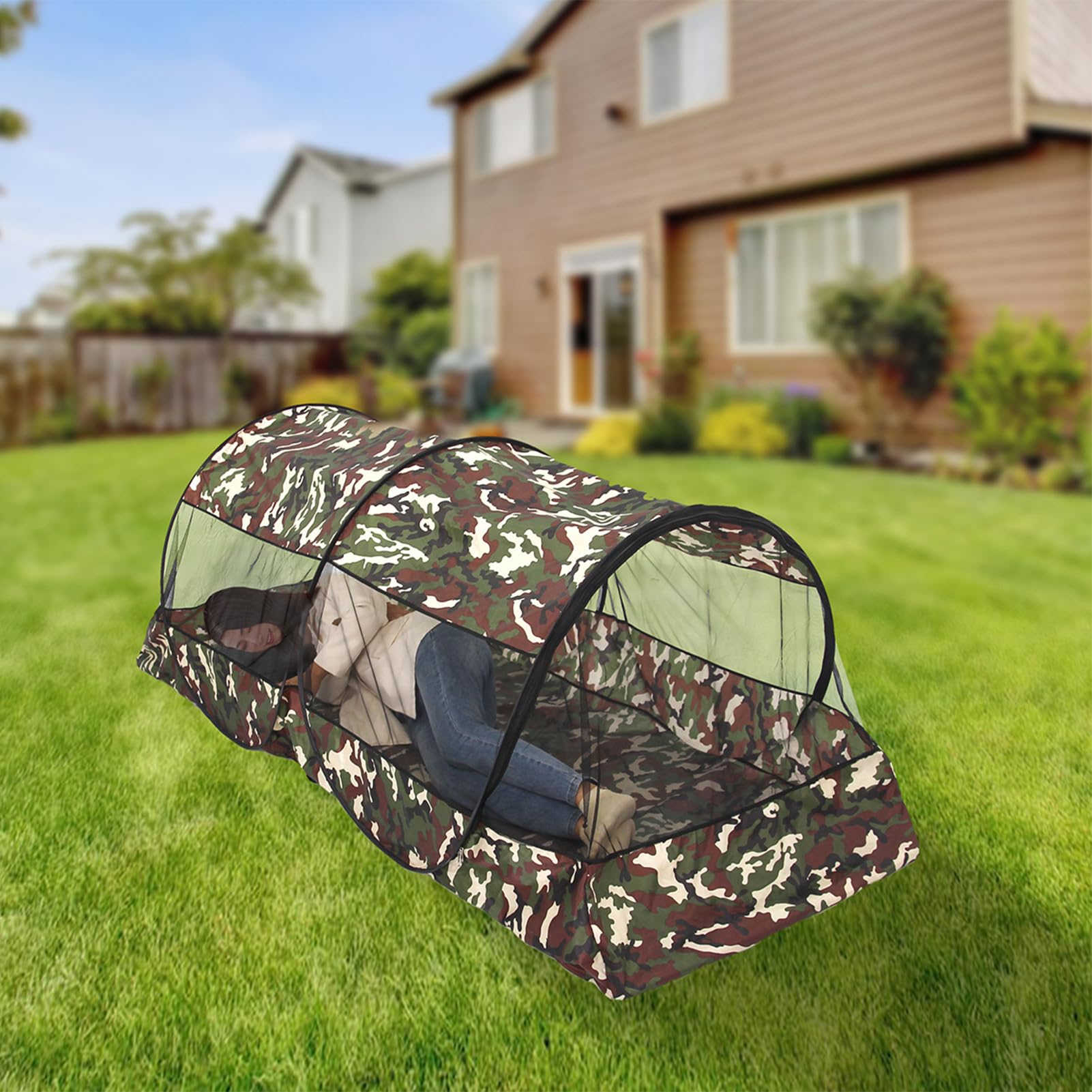 Tenda a rete per esterni – Campeggio Net – Alloggio portatile | Tenda a barriera per insetti compatta per viaggi, escursioni, picnic, all'aperto, con borsa per il trasporto, peso leggero, facile da