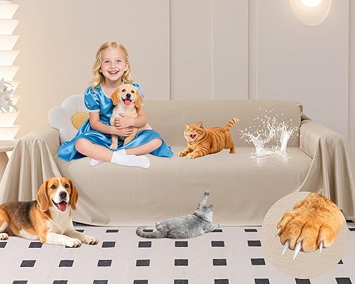 Miniatura 12 de Loiion Protector de muebles contra arañazos para gatos, ultra suave, impermeable, para mantener a los gatos alejados, protectores de sofá aptos para