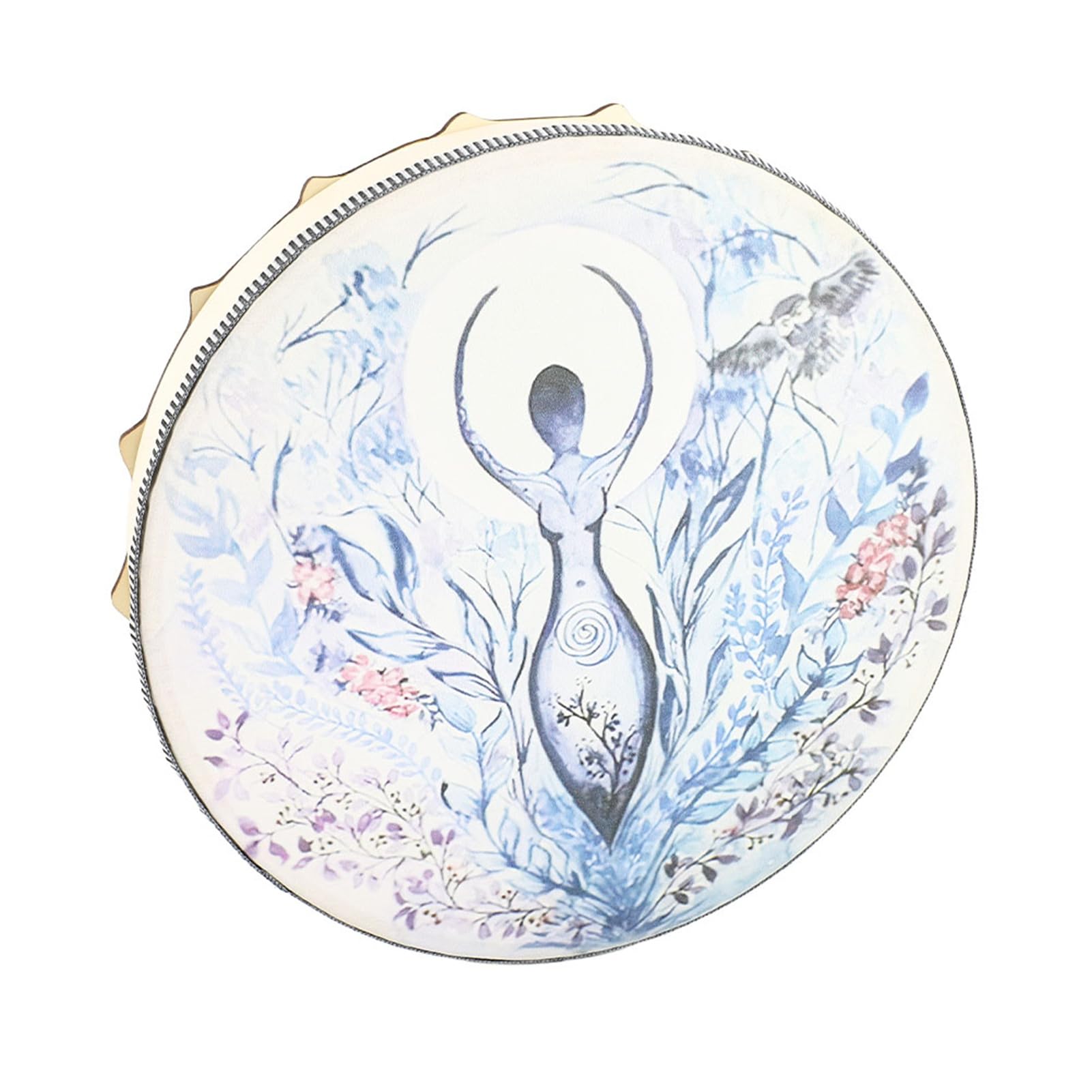 Ausla Schamanische Sibirische Trommel Geistermusik Handgefertigte 10-Zoll Schamanentrommel mit Schlägel für Spirituelle Heilung Meditation Klangheiler (#2)