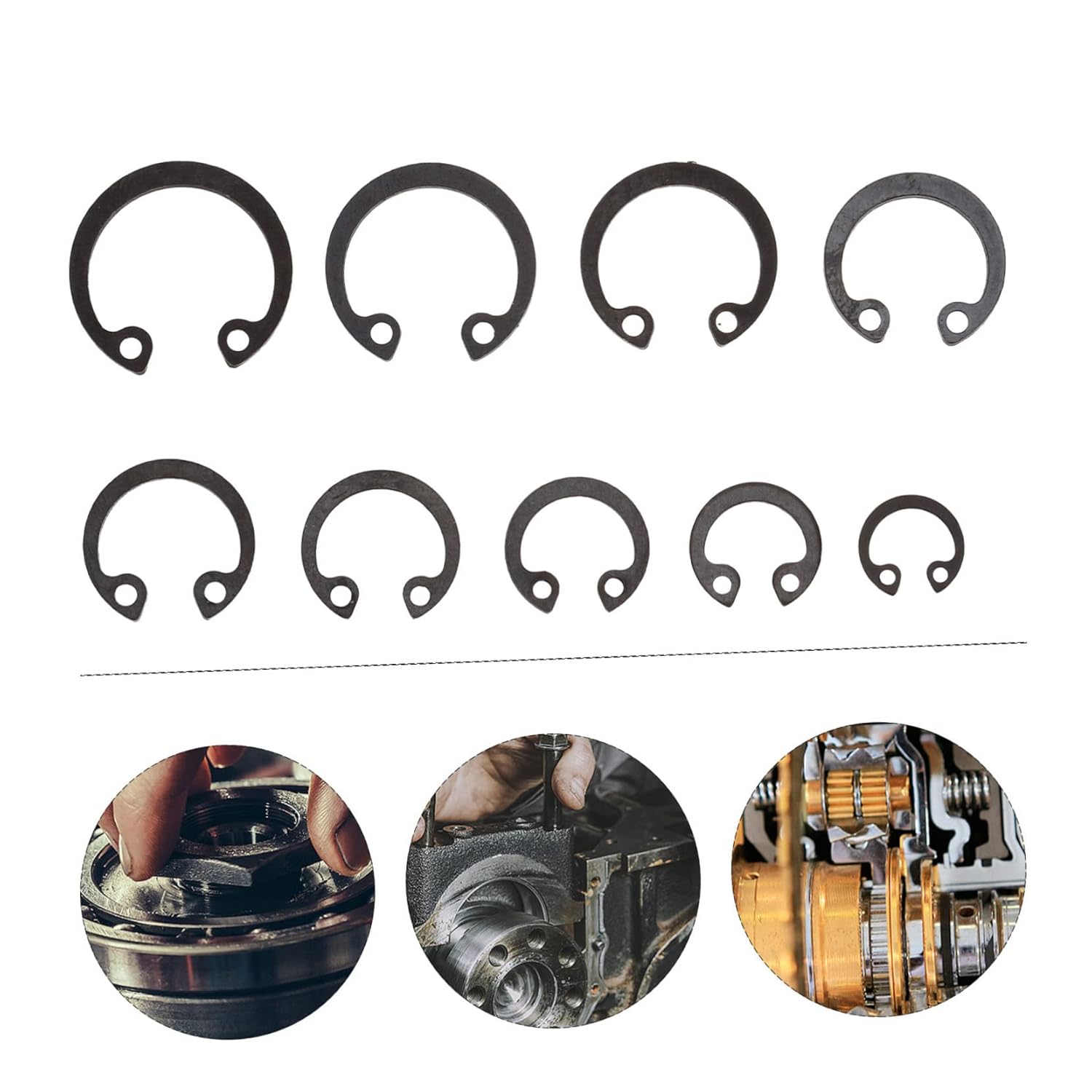 Luxshiny 5 Sets Diy Essential External Retaining Snap Ring Set Snap Clip Assortment for Repair Maintenance