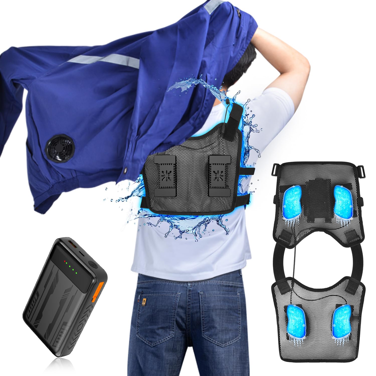 大面積ペルチェベスト　冷却ベスト Amazon | [THEKUKU] ペルチェ ベスト【4つ大面積冷却ブレート