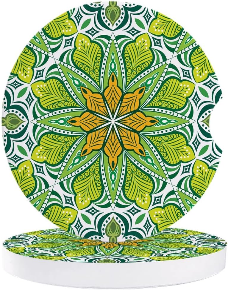 Geometric Pattern Car Coasters Ceramic Water Cup Mat for Bottle Holder Coaster Round Decoration Accessories