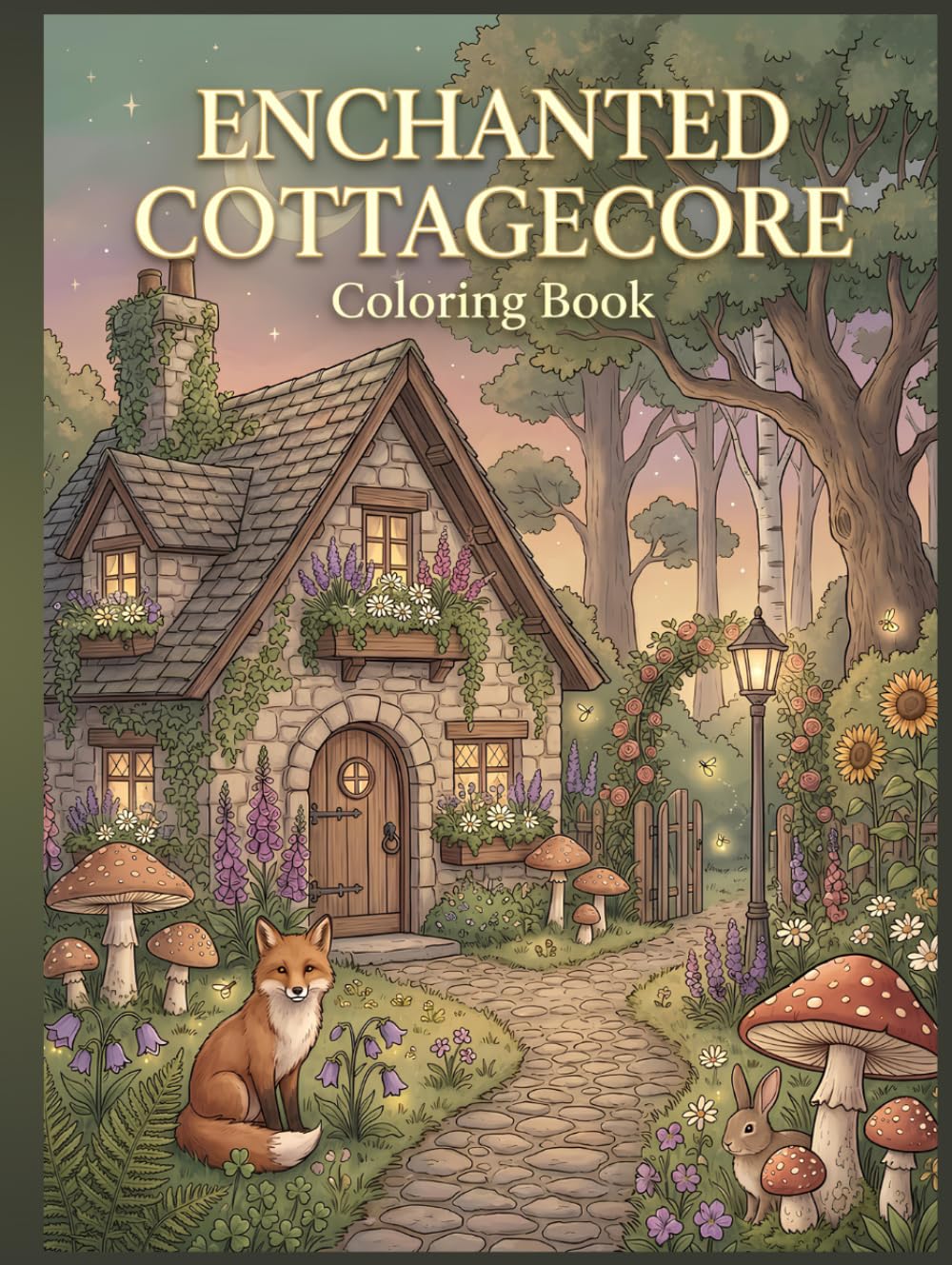 Enchanted Cottagecore Coloring Book Part 1: 100 Detailed Pages of Cozy Cottages, Forest Paths, Mushroom Villages, Woodland Animals, Treehouses, ... (Enchanted Cottagecore Coloring Collection)