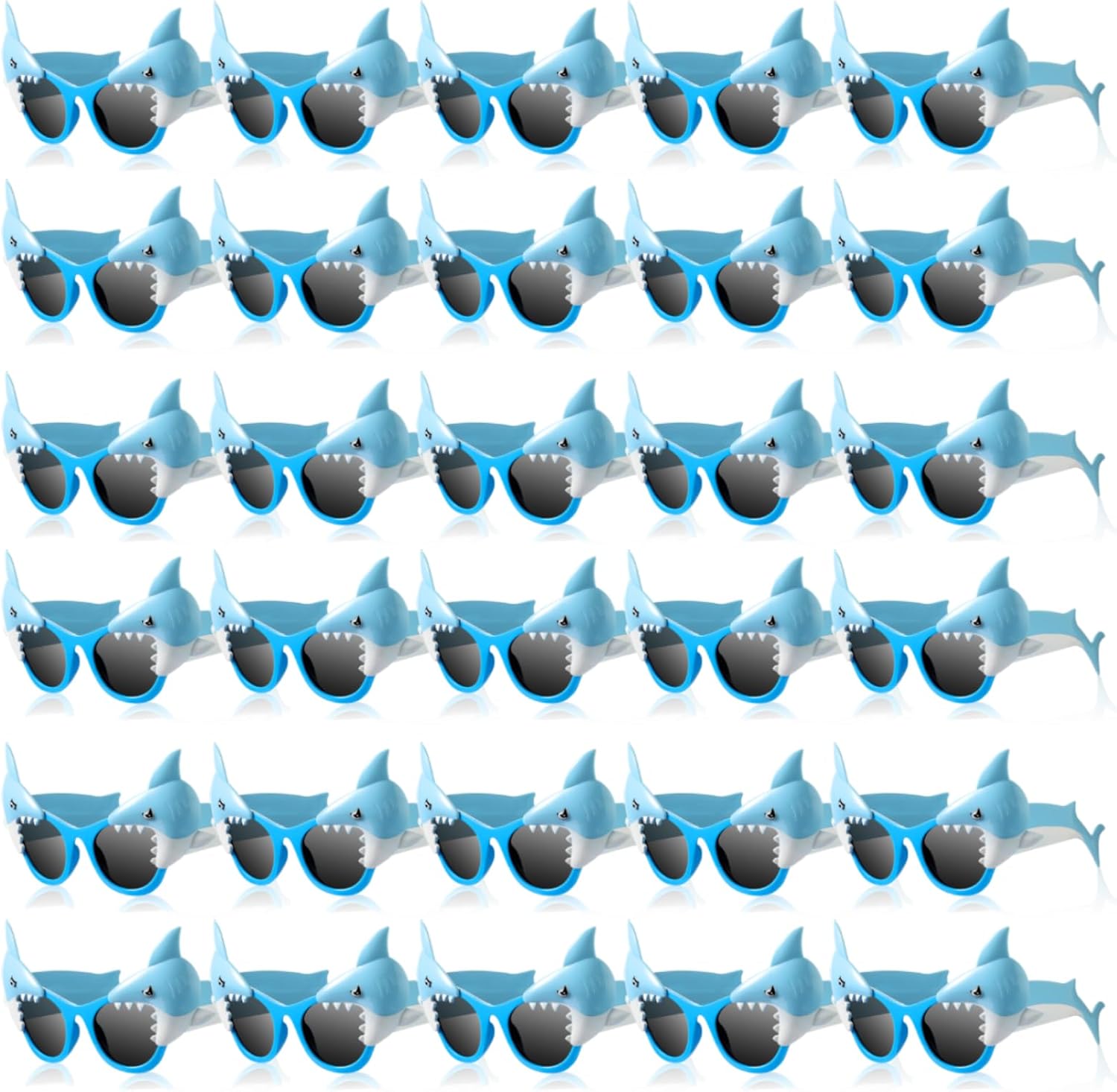 Copkim 36 Pairs Shark Party Eyeglasses Bulk Shark Sunglasses Photo Props Funny Sunglasses Ocean Theme Sea Party Favors Decoration Supplies Novelty Costume Accessories for Adult Birthday Gifts