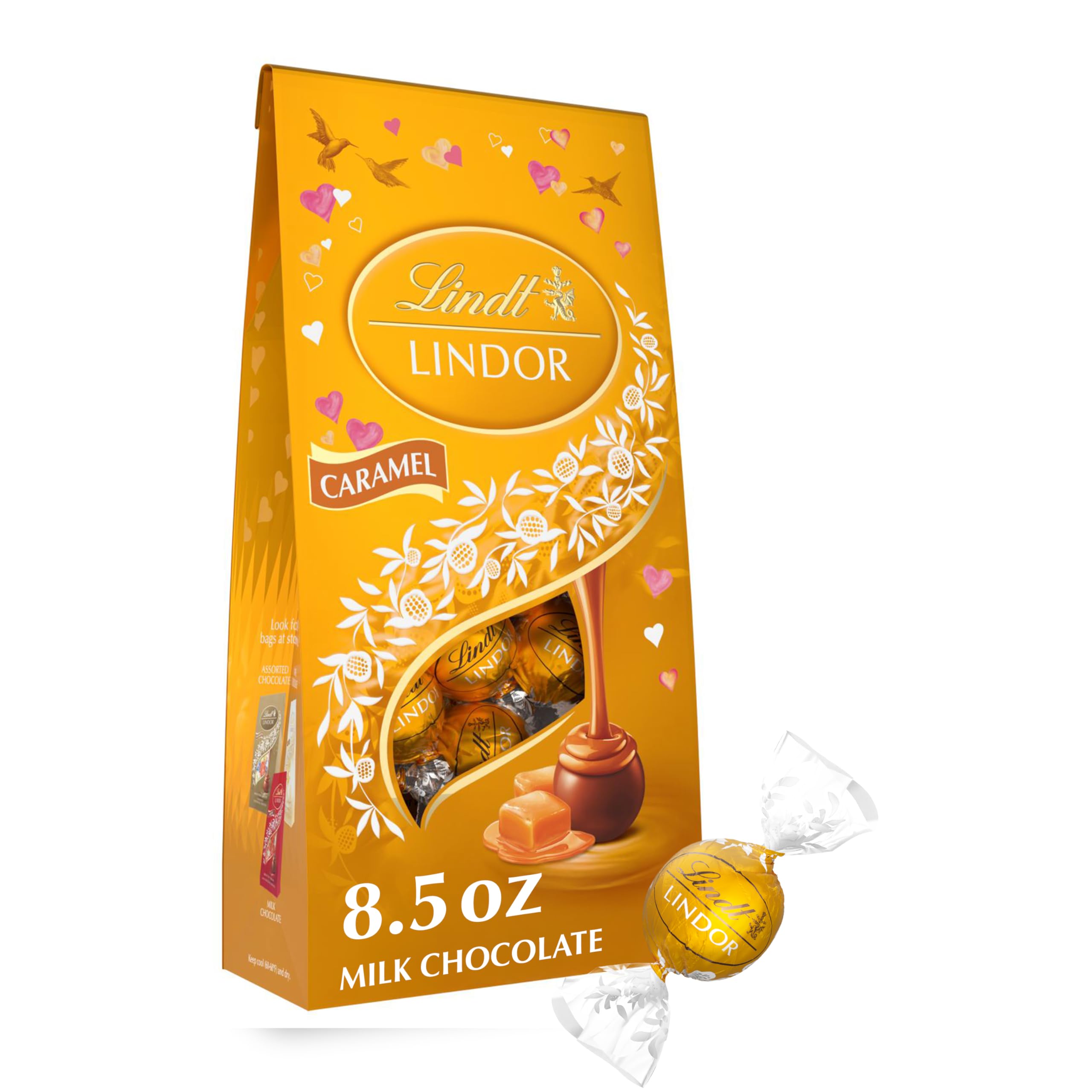 Amazon.com: Lindt LINDOR Valentine's Caramel Milk Chocolate Candy
