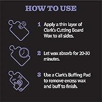 Vista 7 de CLARK'S Kit de cuidado de aceite y cera para tabla de cortar: el juego incluye aceite mineral de grado alimenticio (12 onzas) y cera de abeja