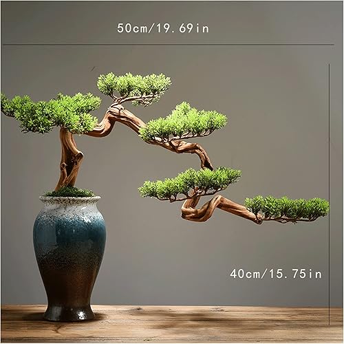 Miniatura 2 de Árbol bonsái artificial, bonsái artificial, árbol de pino de bienvenida, planta en maceta de simulación de 15 pulgadas, bonsái decorativo, oficina,